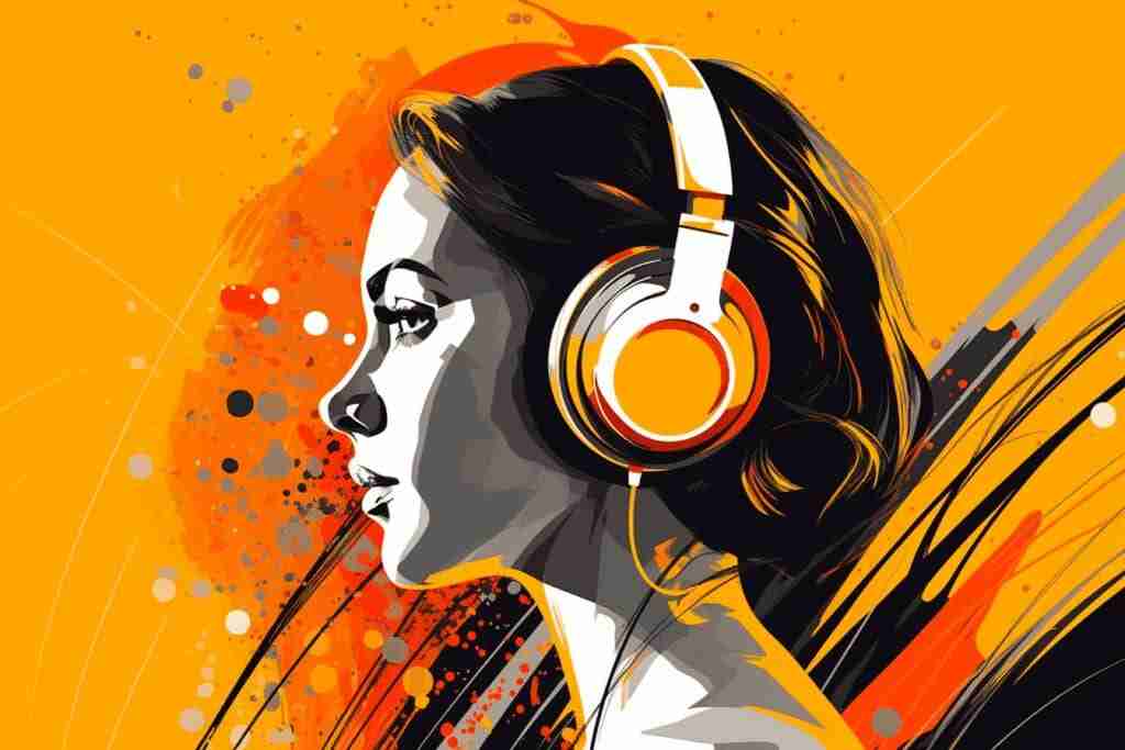 From Burnout to Brilliant: Unleashing New Ideas for Your Social Media Content 5 Woman listening to headphones